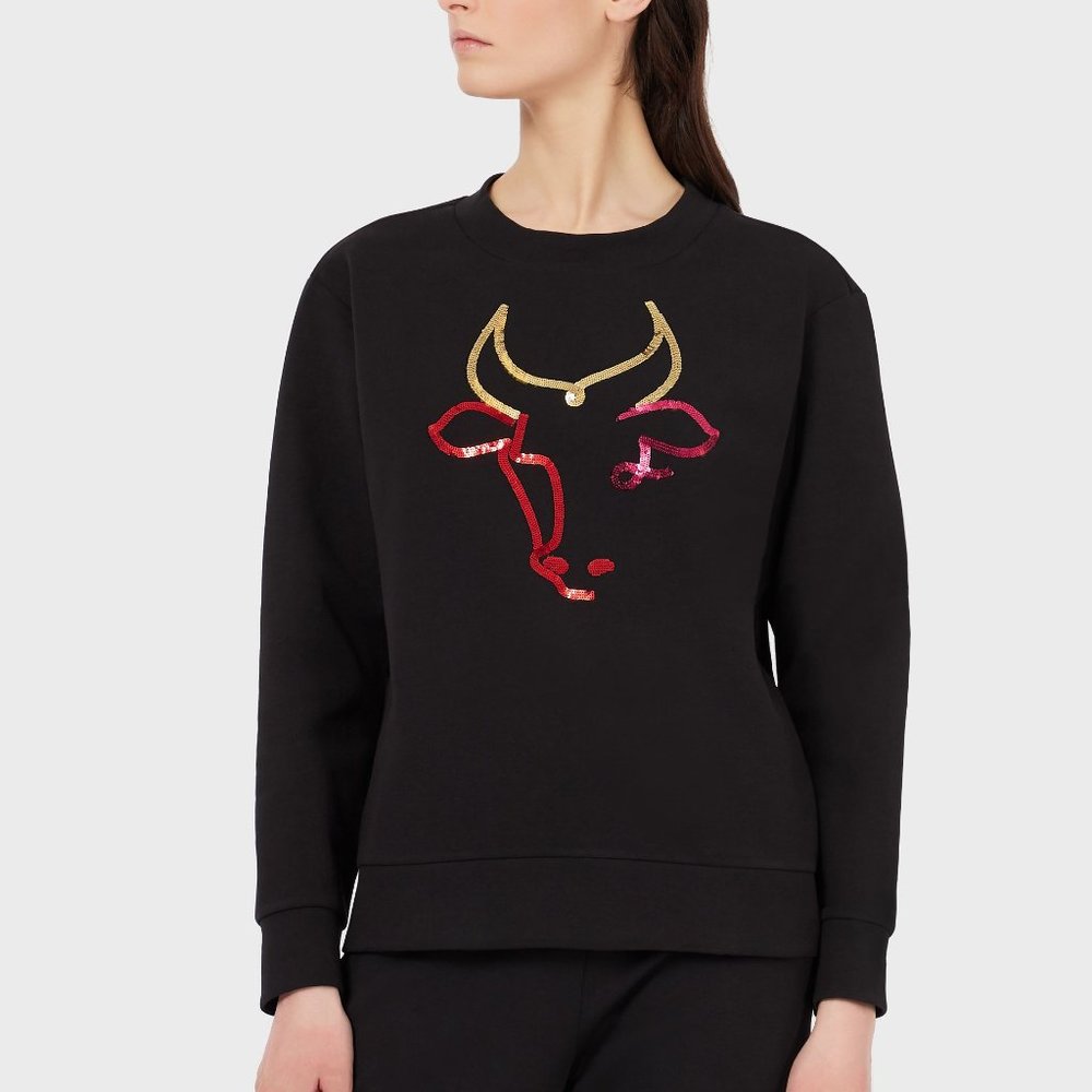 EMPORIO ARMANI |Sweatshirt ox sequinned embroidery